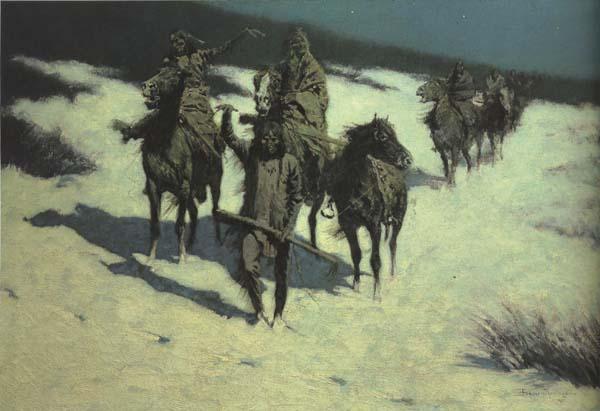Frederic Remington Trail of the Shod Horse (mk43) Germany oil painting art